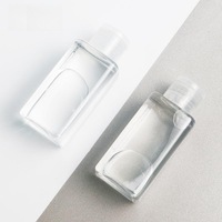 Bouteilles en plastique PET transparentes carrées de 100 ml de qualité alimentaire pour l'emballage de crème pour le visage et de lotion avec logo personnalisé