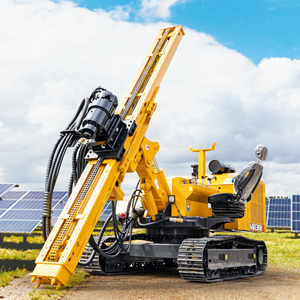 Machine de compactage hydraulique solaire photovoltaïque avec moteur et pompe, composants principaux, pilonneuse de garde-corps et perceuse - Product Image 2