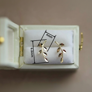 Venta al por mayor estética japonesa 9K oro 2021 Stud pendientes exquisitos Mori Girl Twig Bud estilo Kj327 - Product Image 1