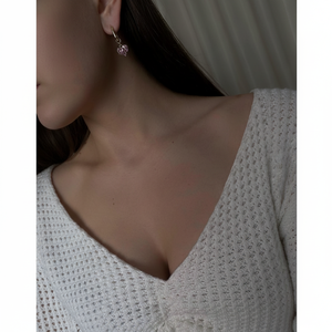 Coquette Crystal Heart <b>Hoop</b> Earrings 925 <b>Sterling</b> <b>Silver</b> 14K Gold Plated Cute Dangle Earrings Dainty Jewelry Gift - Product Image 1