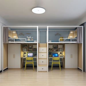 Venda direta do fabricante Heavy-Duty Metal <span class=keywords><strong>Loft</strong></span> <span class=keywords><strong>Bed</strong></span> com Table Ladder Roupeiro para Uso do Quarto do Apartamento Dormitório - Product Image 2