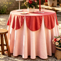 Nappe ronde à double couche à volants festonnés pour décoration de fête de jardin, housse de table à jupe plissée