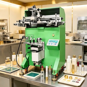 Machine de sérigraphie commerciale pour bouteilles en <span class=keywords><strong>verre</strong></span>, plastique, pots PET, flacons de parfum, cosmétiques, gobelets à thé au lait et à café - Product Image 1
