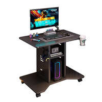 Nouveau bureau d'ordinateur en bois massif 2026 - Petit bureau à domicile pour le gaming et les études |   Station de travail mobile au chevet du lit