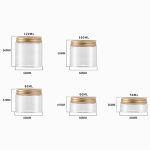 <b>Plastic</b> Jar With Gold Cap 50Ml Wide Mouth Pet Cylinder Food <b>Packaging</b> Container - Product Image 4