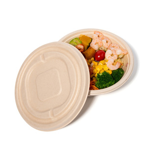Boîte à lunch biodégradable en jus de canne à sucre, conteneur jetable rond pour emporter, écologique, qualité alimentaire - Product Image 2