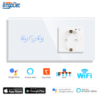 Interrupteur de rideau intelligent Bingoelec avec télécommande, prises allemandes, moniteur de puissance, compatible Tuya