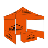 Auvent pop-up à cadre en aluminium de 10x10ft avec matériau principal en PC pour les événements en plein air Expositions Impression de logo Tente d'exposition commerciale