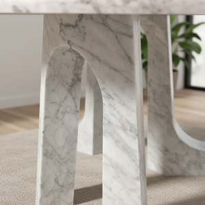 Tavolo <span class=keywords><strong>da</strong></span> <span class=keywords><strong>Pranzo</strong></span> Circolare <span class=keywords><strong>in</strong></span> Stile Italiano <span class=keywords><strong>con</strong></span> Base Traforata, <span class=keywords><strong>Piano</strong></span> <span class=keywords><strong>in</strong></span> <span class=keywords><strong>Marmo</strong></span> Naturale, Adatto per Ville e Appartamenti - Product Image 3