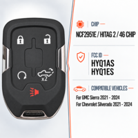 Clé de télécommande de voiture 5 boutons HYQ1AS HYQ1ES NCF2951E avec puce ID46, entrée sans clé pour Chevrolet Silverado et GMC Sierra Terrain