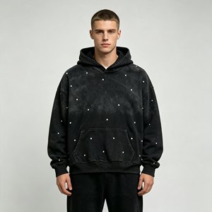 men's hoodies Heavyweight French Terry Cropped Hoodie Custom Printed <b>Zip</b> up Hoodie 100% Cotton Distressed Hoodie for Men - Product Image 5