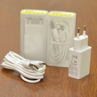 Set Kabel Charger HP USB 2A Colokan EU Kemasan Kotak Grosir Kustom Khusus untuk Toko
