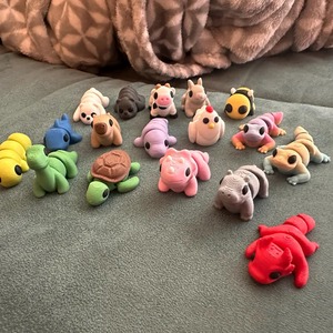 Modèles d'animaux de dessin animé imprimés en 3D, miniatures, multicolores, jolis petits pendentifs d'animaux, ornements décoratifs - Product Image 2