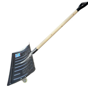 Pelle à neige industrielle avec roues, grande pelle à neige en acier au manganèse épaissi, manche de 1,45 m, pousse-neige antidérapant, outil de déneigement SN-1 - Product Image 5