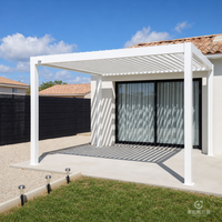 Gazebo motorisé en aluminium MEXIN avec capteur de pluie et bande lumineuse LED pour terrasse, jardin, patio, villa, hôtel, vente en gros