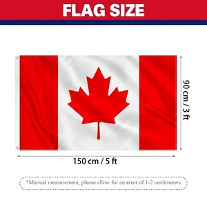 OEMODM Bandera de Canadá de 3x5 pies, poliéster resistente con ojales, Drapeau Du Canada, Bandera Nacional con Hoja de Arce para Decoración de Eventos Deportivos 2026 - Product Image 2