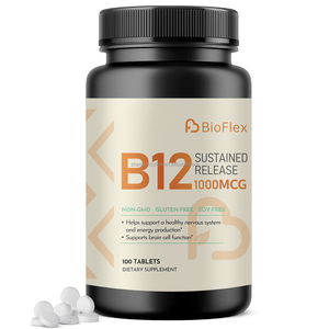 Tablet <span class=keywords><strong>Vitamin</strong></span> <span class=keywords><strong>B12</strong></span> 1000mcg Label pribadi pasokan langsung dari pabrik mendukung metabolisme energi & Kesehatan sistem saraf - Product Image 1