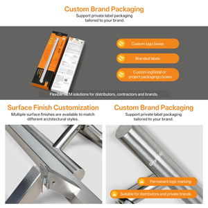 High Grade 304 Stainless Steel <strong>Door</strong> <strong>Handle</strong> For Wooden <strong>Doors</strong> Modern Gold Black Glass Pull <strong>Handle</strong> For Home Villa - Product Image 5