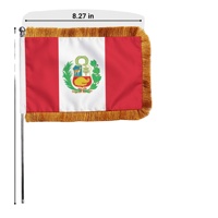 Drapeau de table à franges avec armoiries du Pérou pour la Journée de l'Indépendance, fournisseur et fabricant pour salons professionnels