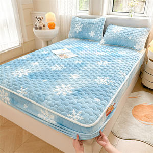 Kış sıcak kadife elastik bant monte levha süper yumuşak king-size yatak levha - Product Image 3