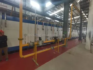 中国トンネル窯セラミックタイルクリンカー焼きレンガ赤完全生産ラインガス石炭燃焼レンガ炉工場