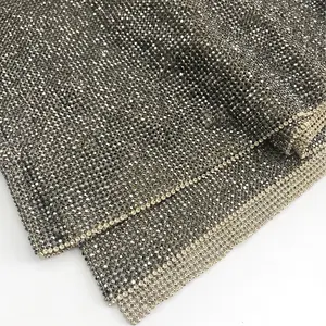 Tissu cristal hématite 1x2mm, étoffe pour vêtements de protection faciale