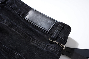 กางเกงยีนส์ขายาวของผู้ชายกางเกงยีนส์ขาตรงสไตล์สตรีทสูงแนววินเทจผ้าคอตตอน100% - Product Image 6