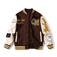 Veste bomber streetwear Y2K de haute qualité, broderie chenille, patchwork, style letterman, surdimensionnée, hip hop, logo personnalisé
