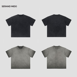 Camiseta Vintage de 250 g/m² con Lavado Ácido, Logotipo Personalizado, Estilo Desgastado, Talla Grande, 100% Algodón para Hombre - Product Image 5