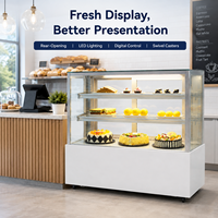 Vitrine Réfrigérée Verticale pour Gâteaux, Refroidissement par Air, 2 à 8°C, 2 Niveaux, pour Boulangerie Commerciale