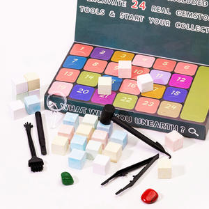 Boîte mystère de fouille de pierres précieuses pour enfants à 24 compartiments - Kit d'excavation de cristaux de guérison naturels avec outils pour l'éducation des enfants - Product Image 4