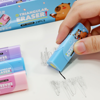 Gomme en caoutchouc en forme de sandwich triangulaire Capybara, motif dessin animé, prise en main souple, fournitures scolaires, modèle chinois WX-99660