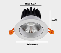 Focos redondos regulables para exteriores, Focos Led Cob de 5W, 10W, 15W, con carcasa de aluminio