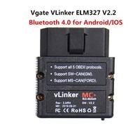 Vgate VLinker MC + ELM327 Alat Diagnostik Mobil, Pemindai Nirkabel Otomatis OBD2 untuk Android/IOS