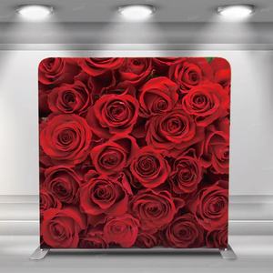 Tùy Chỉnh 7.6x7.6ft Màu Đỏ Tăng Căng Thẳng Vải Hiển Thị Hai Mặt Gối Trường Hợp Backdrop Biểu Ngữ Đám Cưới Tổ Chức Sự Kiện Căng Thẳng Vải Backdrop - Product Image 1