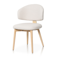 Chaise de salle à manger empilable ergonomique moderne en bois massif, avec siège rembourré et design confortable, mobilier de maison en promotion
