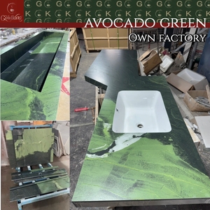 Lavabo de Mármol Verde Aguacate GOLDKING, Lavabo de <span class=keywords><strong>Piedra</strong></span> Natural de Lujo para Baños Modernos e Interiores de Alta Gama - Product Image 5