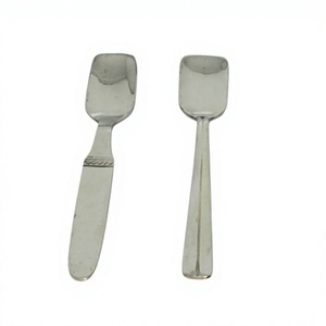 Ensemble de cuillères à glace classiques en métal, finition miroir haute brillance, compatibles lave-vaisselle, couverts de mariage - Product Image 1
