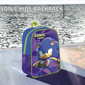 Livraison gratuite dans l'UE - Sac à dos moyen 3D pour enfants, motif <span class=keywords><strong>Sonic</strong></span> le héros bleu de dessin animé, avec fermeture éclair, pour garçons et filles, sac à livres à personnage rapide - Product Image 2