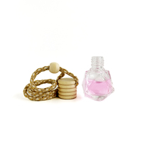 Petit diffuseur d'huiles essentielles portable pour voiture, mini flacon en verre avec couvercle en bois et bouchon à vis, 10 ml