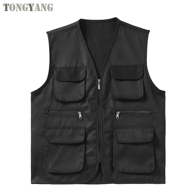 TONGYANG Factory Wholesale Custom Multi-pocket Work Vest Cheap Safety Work Waistcoat Vest Fishing Vest for Men