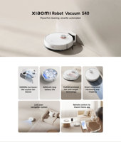 Robot Vacuum S40 Pembersih Otomatis, Menyapu, Mengepel, Filter HEPA, Dikendalikan Aplikasi, Dukungan Bahasa Spanyol, Baterai Li-Ion
