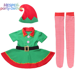 HESPER <b>Mini</b> Sexy Christmas Elf Costume Kids Christmas Costume Carnival Party Clothes Canary Velvet Dress up Clothes Gift - Product Image 2