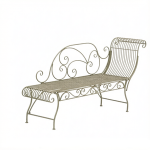 New Design Antique Scroll Wrought Iron Garden <strong>Bench</strong>, Vintage Curved Metal Outdoor Patio Park <strong>Leisure</strong> <strong>Bench</strong> - Product Image 1