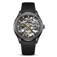 Montre mécanique entièrement automatique pour homme, design créatif, fond transparent évidé, lumineuse
