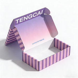 Cajas de Envío de Cartón Corrugado Reciclable con Logotipo, Color Rosa, <span class=keywords><strong>para</strong></span> Regalos, Zapatos, Calcetines, <span class=keywords><strong>Ropa</strong></span>, Plegables, OEM, MOQ Bajo - Product Image 1