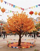Arbre artificiel en fibre de verre sur mesure, grand, haute simulation, faux arbre rouge d'automne, arbre d'érable japonais pour la décoration de restaurant et de maison