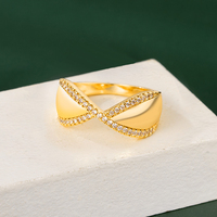 Nouvelle bague Mobius Eternal Love en laiton plaqué or 18 carats avec zircon, bijoux tendance pour femmes
