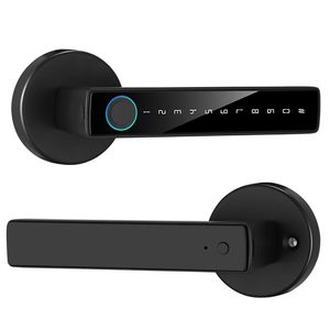 Smart Tuya Fingerprint Lever Handle <b>Lock</b> with App Control Keyless Entry <b>Digital</b> Door <b>Lock</b> for Wooden Door Hotel Office - Product Image 2