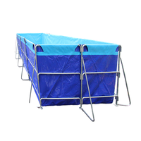Bassin à poissons rectangulaire pliable en bâche chinoise 1,5*1*1m, garantie 1 an, équipement de traitement des eaux pour l'aquaculture
